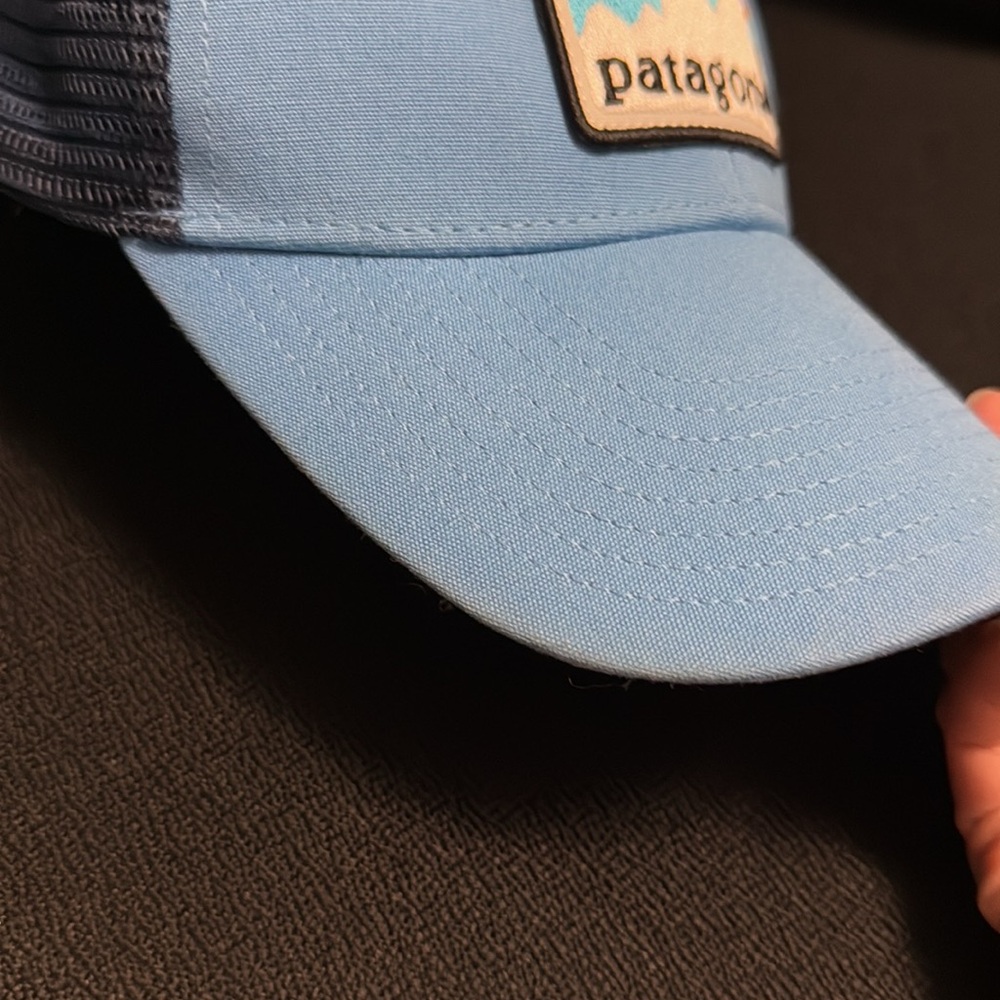 Patagonia Hat Cap Mens Snapback Blue Hiking Camping Trail Fishing Trucker Mesh - Picture 9 of 9